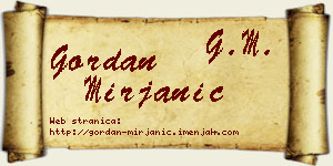 Gordan Mirjanić vizit kartica